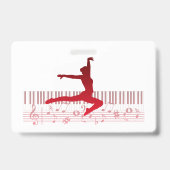 Balletdanser op een toetsenbord badge (Achterkant)