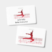 Balletdanser op een toetsenbord badge (Voor- en achterkant)