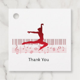 Balletdanser op een toetsenbord bedankjes labels