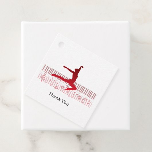 Balletdanser op een toetsenbord bedankjes labels (In situ)