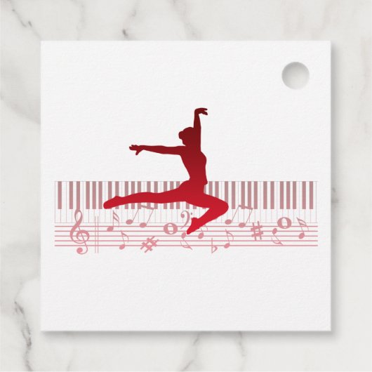 Balletdanser op een toetsenbord bedankjes labels (Achterkant)