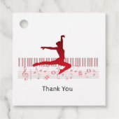 Balletdanser op een toetsenbord bedankjes labels (Voorkant)