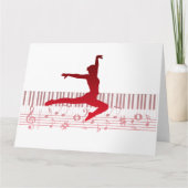 Balletdanser op een toetsenbord bedankkaart (Voorkant)