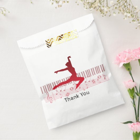 Balletdanser op een toetsenbord bedankzakje (Gezegeld)