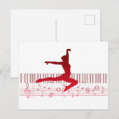 Balletdanser op een toetsenbord briefkaart (Voorkant / Achterkant)