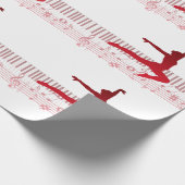 Balletdanser op een toetsenbord cadeaupapier (Hoek)