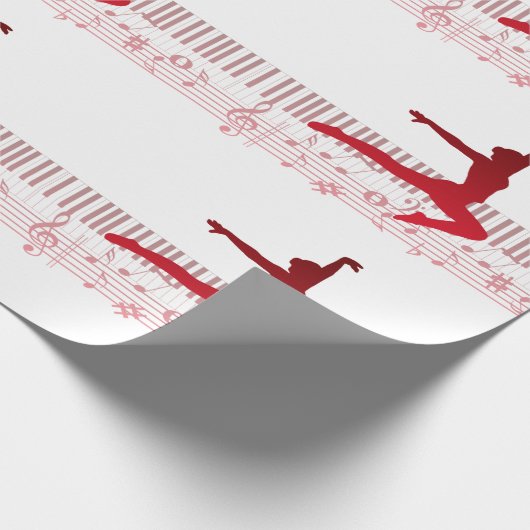 Balletdanser op een toetsenbord cadeaupapier (Hoek)