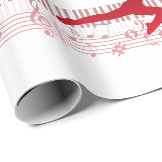 Balletdanser op een toetsenbord cadeaupapier (Rol Hoek)