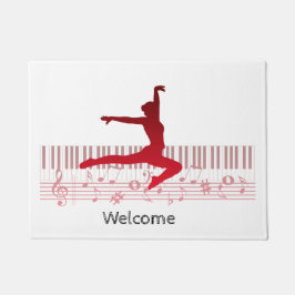 Balletdanser op een toetsenbord deurmat