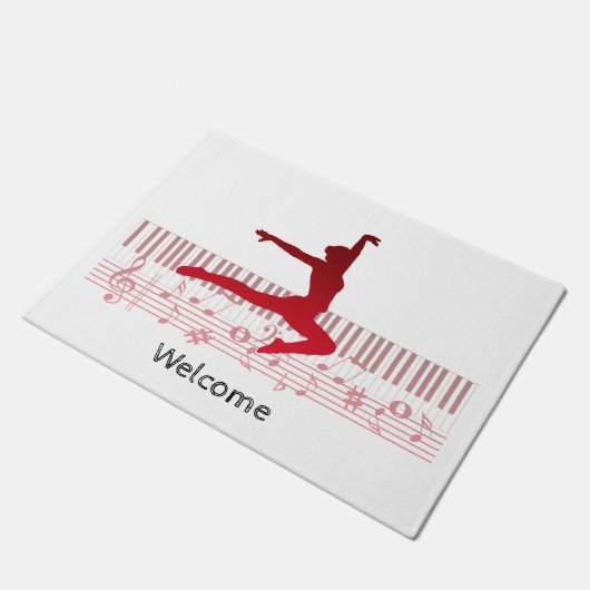 Balletdanser op een toetsenbord deurmat (Schuin)