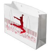 Balletdanser op een toetsenbord groot cadeauzakje (Achterkant Gekanteld)