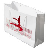 Balletdanser op een toetsenbord groot cadeauzakje (Voorkant Gekanteld)