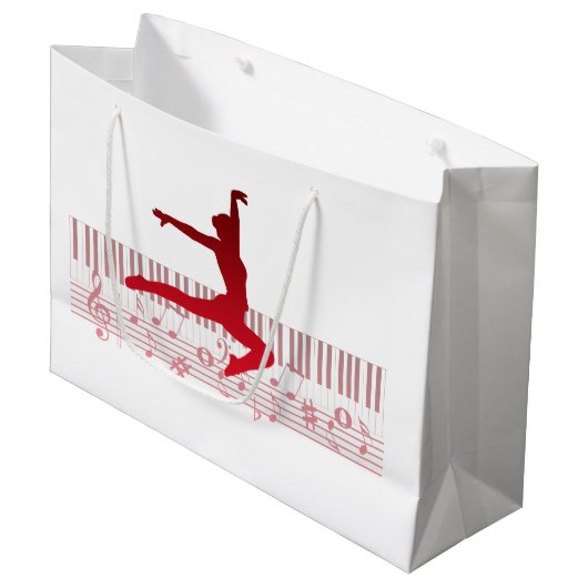 Balletdanser op een toetsenbord groot cadeauzakje (Voorkant Gekanteld)