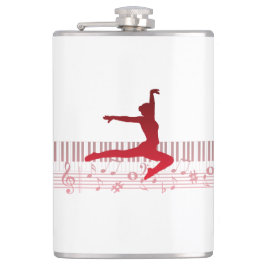 Balletdanser op een toetsenbord heupfles