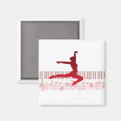 Balletdanser op een toetsenbord magneet (Voorkant / Achterkant)