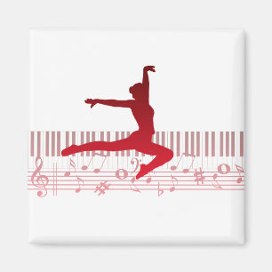 Balletdanser op een toetsenbord      magneet