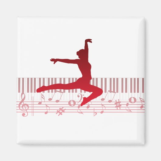 Balletdanser op een toetsenbord magneet (Voorkant)