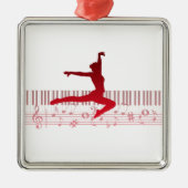 Balletdanser op een toetsenbord metalen ornament (Voorkant)