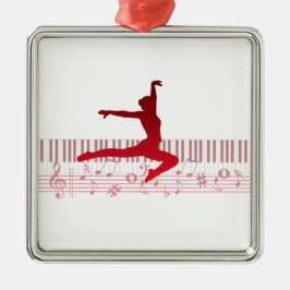 Balletdanser op een toetsenbord metalen ornament