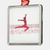 Balletdanser op een toetsenbord metalen ornament (Links)