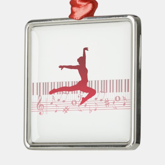 Balletdanser op een toetsenbord metalen ornament (Links)