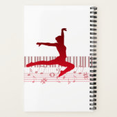 Balletdanser op een toetsenbord notitieboek (Achterkant)