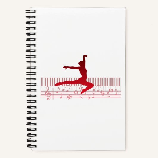 Balletdanser op een toetsenbord notitieboek (Voorkant)