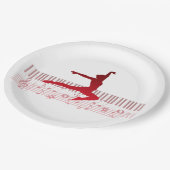 Balletdanser op een toetsenbord papieren bordje (Gekanteld)