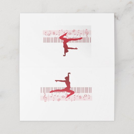Balletdanser op een toetsenbord plaatskaartje (Buitenkant ongevouwen)