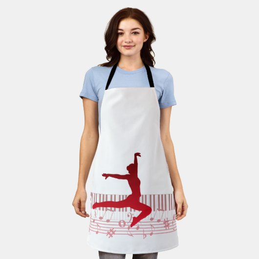 Balletdanser op een toetsenbord schort (Gedragen)