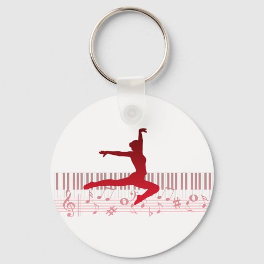 Balletdanser op een toetsenbord sleutelhanger (Voorkant)