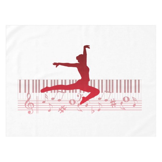 Balletdanser op een toetsenbord tafelkleed (Voorkant (Horizontaal))