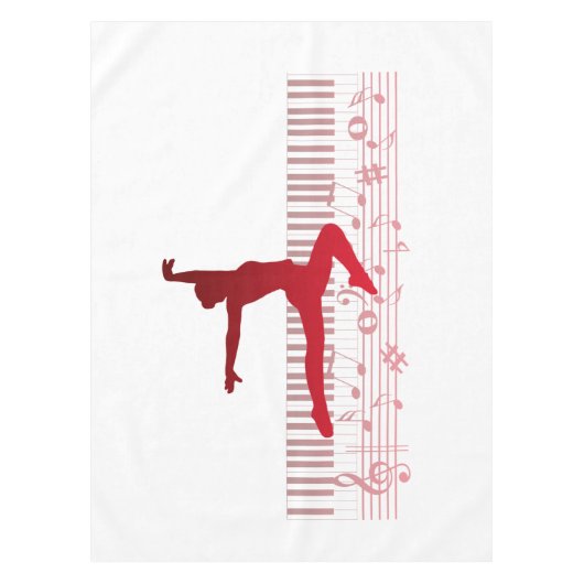 Balletdanser op een toetsenbord tafelkleed (Voorkant)