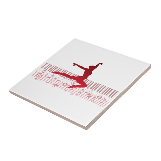 Balletdanser op een toetsenbord tegeltje (Zijkant)