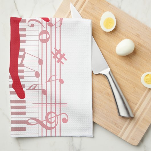 Balletdanser op een toetsenbord theedoek (Quarter Fold)