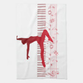 Balletdanser op een toetsenbord theedoek (Verticaal)