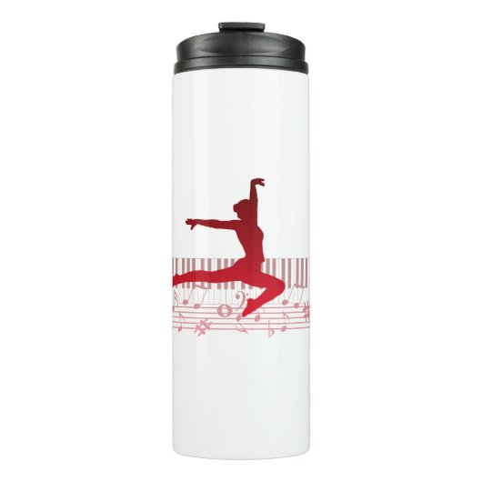 Balletdanser op een toetsenbord thermosbeker (Voorkant)