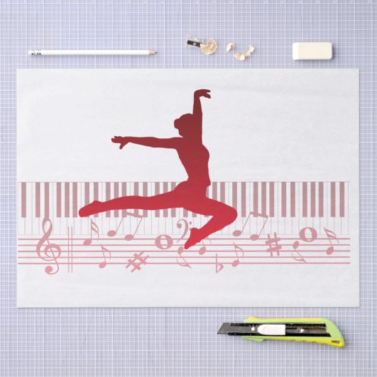 Balletdanser op een toetsenbord tissuepapier (Craft)