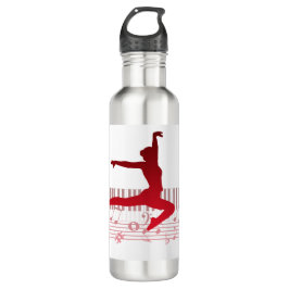 Balletdanser op een toetsenbord waterfles