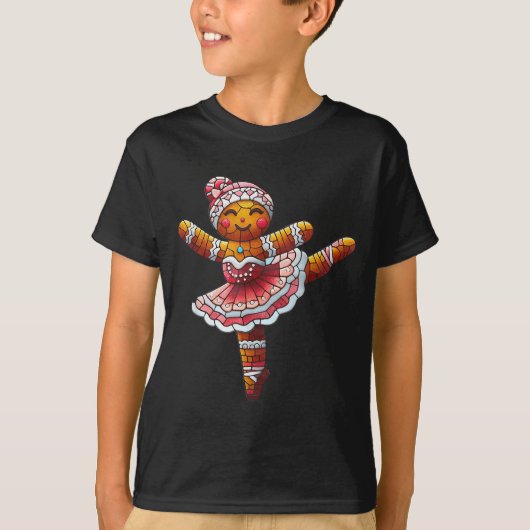 Balletdanser Peperkoek Kerst Dansleraar T-shirt (Voorkant)
