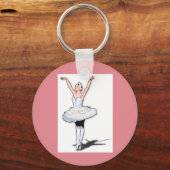 Balletdanser Pink Dance Ballerina Girl Sleutelhanger (Voorkant)