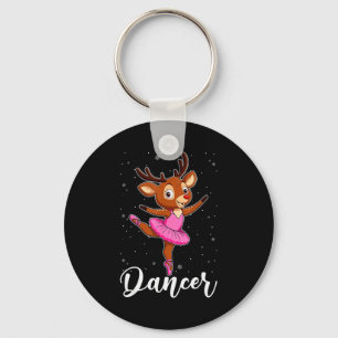 Balletdanser Rendier Ballerina's Kerst Pjs Dames Sleutelhanger