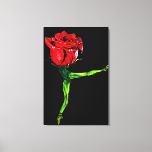Balletdanser Roos Ballerina Canvasprint Schilderij Canvas Afdruk