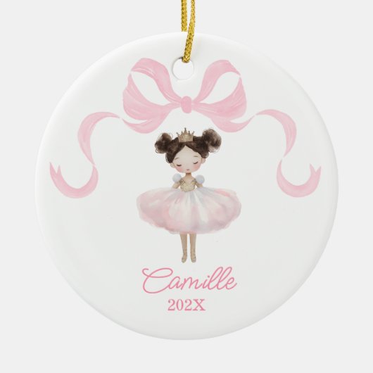 Balletdanser Roze Kerst Ornament Keepsake (Voorkant)