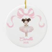 Balletdanser Roze Kerst Ornament Keepsake (Achterkant)