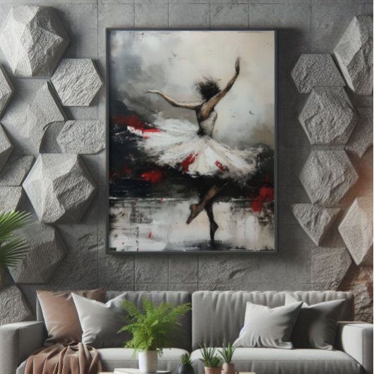 Balletdanser symbolische Abstracte kunst Foto Afdruk