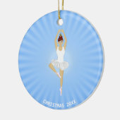 Balletdanser wit gekleed op lichtblauw keramisch ornament (Links)
