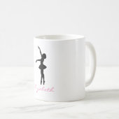 Balletdanser zwart silhouet gepersonaliseerd koffiemok (Voorkant rechts)
