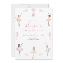 Balletdanseres Ballerina Verjaardagsfeestje Uitnod