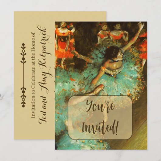 Balletdanseres Groene Danseres Edgar Degas Schilde Kaart (Voorkant / Achterkant)